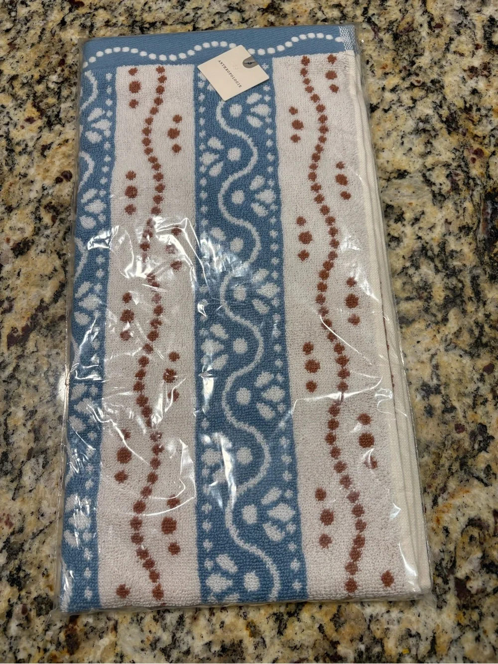 Anthropologie Blue Stripe Hand Towel - Patterned